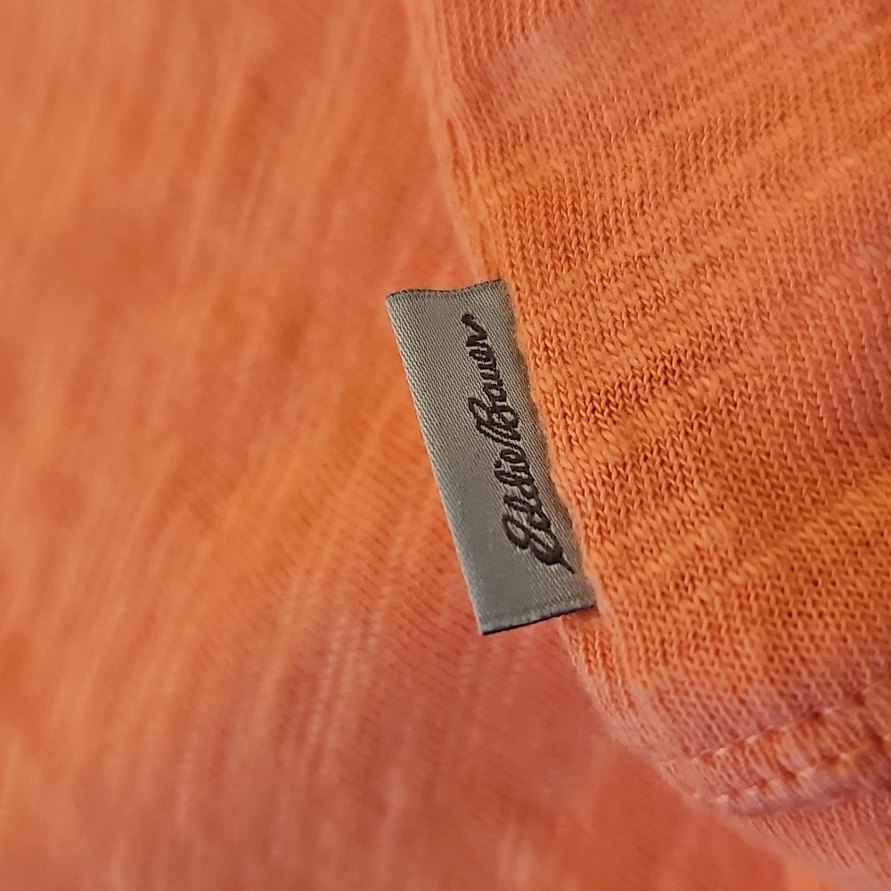 Eddie Bauer Orange Zip-Up Hoodie with Drawstrings Size M - Picture 4 of 5